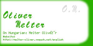 oliver melter business card